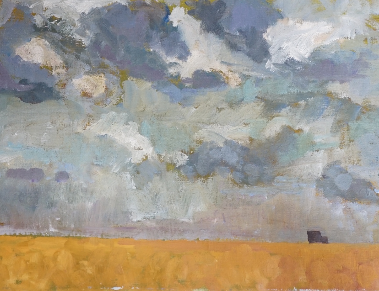 Gill Speirs, oil on canvas, landscape, unsigned, 29 x 40cm unframed. Condition - good